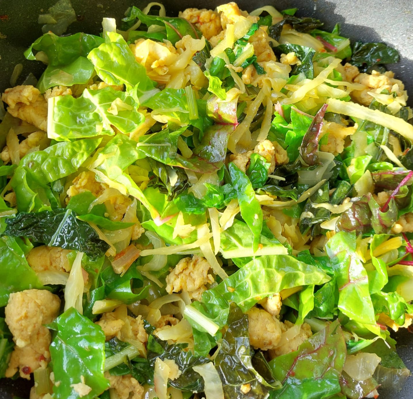 pasta met kool en worst